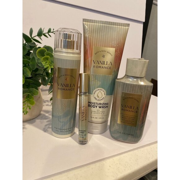 Bath &  Body Works “Vanilla Romance” NEW 4-Pc Body Care Set - Picture 1 of 12